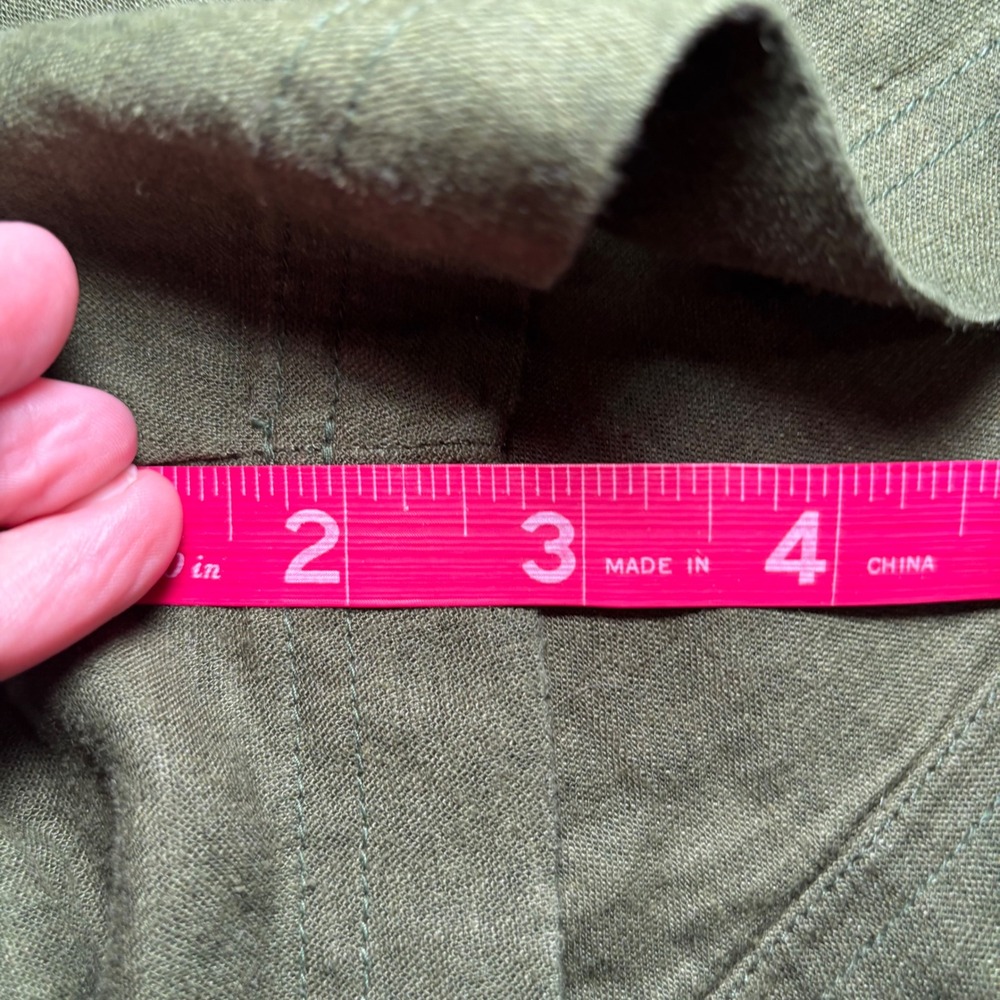 Banana Republic Olive Green Linen Blend Utility Romper Large Petite LP - Picture 11 of 12